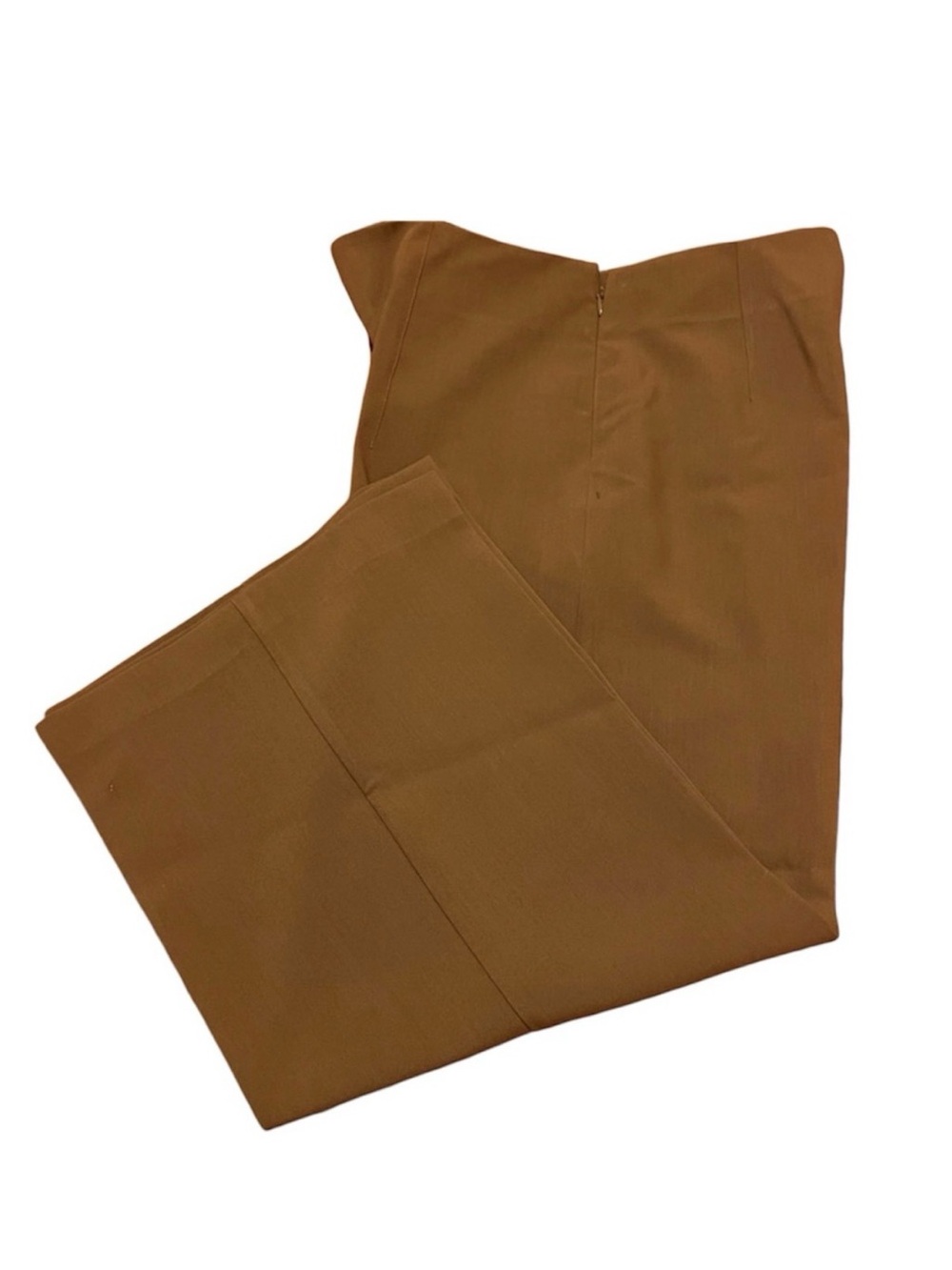 Joie Rust-Brown Wide-Leg Cropped Trousers - Picture 4 of 8